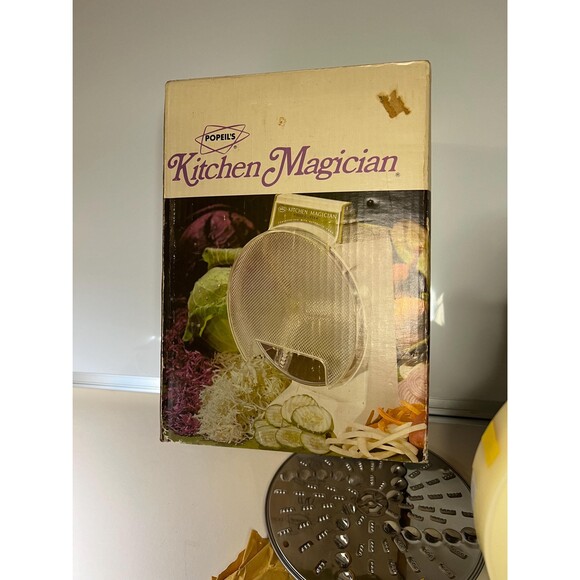 Popeils Kitchen Magician Food Cutter w/ Box Blades Manual Ronco 1970s USA VTG - Picture 4 of 10